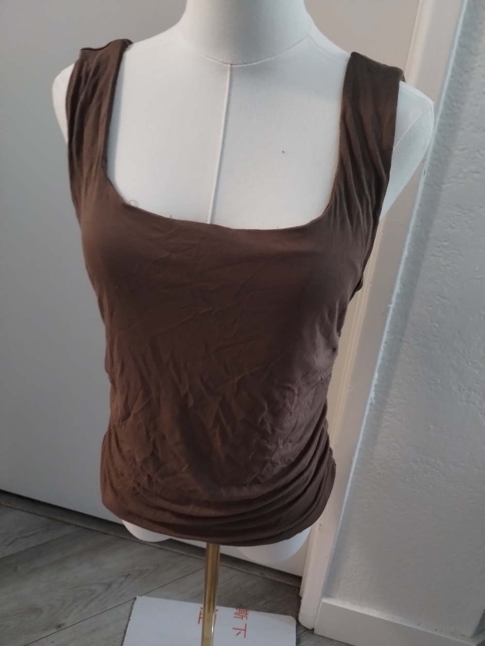 OGL Women's Brown Scoop Neck Tank Top